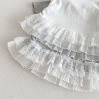 Load image into Gallery viewer, Baby Kid Girls Multi Layer Lace Hem Short Sleeve T-Shirts Wholesale 26051111
