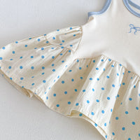 Load image into Gallery viewer, Baby Kid Girls Bow Embroidery Polka Dot Sleeveless Dress Wholesale 26051112

