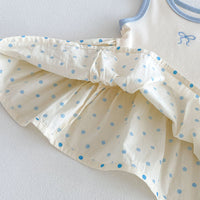 Load image into Gallery viewer, Baby Kid Girls Bow Embroidery Polka Dot Sleeveless Dress Wholesale 26051112
