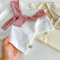Load image into Gallery viewer, 2 Pieces Set Baby Kid Girls Solid Color Tops And Striped Pants Wholesale 26051113
