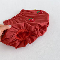Load image into Gallery viewer, 2 Pieces Set Baby Kid Girls Strawberry Embroidery Lace Trim Tank Top And Balloon Shorts Wholesale 26051114
