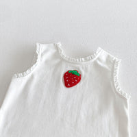 Load image into Gallery viewer, 2 Pieces Set Baby Kid Girls Strawberry Embroidery Lace Trim Tank Top And Balloon Shorts Wholesale 26051114
