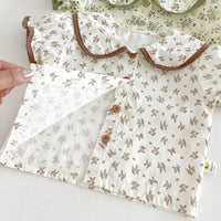 Load image into Gallery viewer, 2 Pieces Set Baby Kid Girls Floral Print Peter Pan Collar Blouse And Suspender Bloomer Shorts Wholesale 26051115
