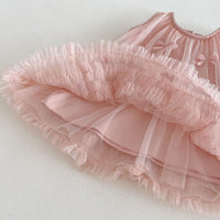 Load image into Gallery viewer, Baby Kid Girls Solid Pink Bow Decor Tulle Sleeveless Dresses Wholesale 26051116
