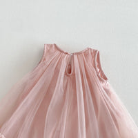 Load image into Gallery viewer, Baby Kid Girls Solid Pink Bow Decor Tulle Sleeveless Dresses Wholesale 26051116
