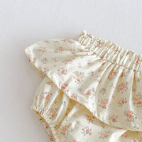 Load image into Gallery viewer, 3 Pieces Set Baby Kid Girls Floral Print Ruffle Cami Top And Skirted Bloomer Shorts With Hat Wholesale 26051120
