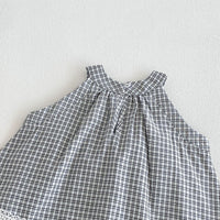 Load image into Gallery viewer, 2 Pieces Set Baby Kid Girls Checked Tank Tops And Pants Wholesale 26051121
