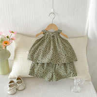 Load image into Gallery viewer, 2 Piece Baby Girls Flower Print Tank Tops and Shorts Set Wholesale 26051122
