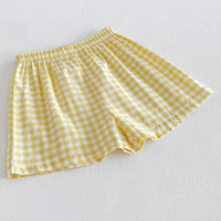 Load image into Gallery viewer, 2 Pieces Set Baby Kid Girls Solid Color Checked Tank Tops And Shorts Wholesale 26051123

