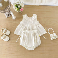 Load image into Gallery viewer, Girls Sweet Lace Trim Tank Top and Bloomer Pants Set - 2 Piece Summer Outfit Wholesale 26051124
