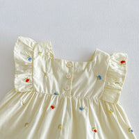 Load image into Gallery viewer, 2 Pieces Set Baby Kid Girls Fruit Embroidery Ruffle Sleeveless Top And Bloomer Shorts Wholesale  26051125

