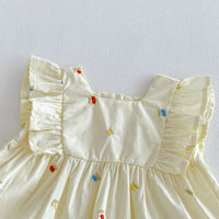 Load image into Gallery viewer, 2 Pieces Set Baby Kid Girls Fruit Embroidery Ruffle Sleeveless Top And Bloomer Shorts Wholesale  26051125
