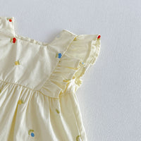 Load image into Gallery viewer, 2 Pieces Set Baby Kid Girls Fruit Embroidery Ruffle Sleeveless Top And Bloomer Shorts Wholesale  26051125
