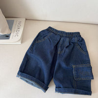 Load image into Gallery viewer, Baby Kids Boys Summer Cargo Solid Denim Shorts Wholesale 26051146
