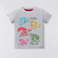 Load image into Gallery viewer, Baby Kid Boys Letters Glow In The Dark Dinosaur Cartoon Print T-Shirts Wholesale 26051148
