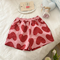 Load image into Gallery viewer, Baby Kid Girls Lightweight Casual 5" Inseam Shorts Heart Polka Dot Star Pattern Wholesale 26051157
