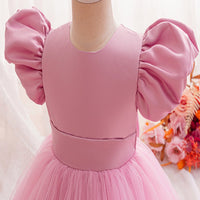 Load image into Gallery viewer, Baby Kid Girls Solid Color Bohemian Bow Princess Dresses Wholesale 26051158
