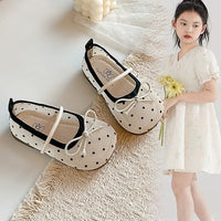 Load image into Gallery viewer, Kid Girls Solid Color Polka dots Bow Shoes Wholesale 26061705
