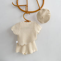 Load image into Gallery viewer, 2 Pieces Set Baby Kid Girls Solid Color T-Shirts And Shorts Wholesale 26061710
