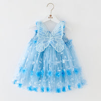 Load image into Gallery viewer, Baby Kid Girls Solid Color Butterfly Birthday Party Dresses Wholesale 26061711
