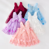 Load image into Gallery viewer, Baby Kid Girls Solid Color Butterfly Birthday Party Dresses Wholesale 26061711
