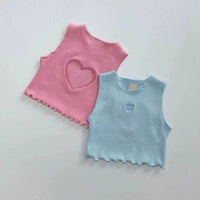 Load image into Gallery viewer, Baby Kid Girls Solid Color Love heart Tank Tops Wholesale 26061714
