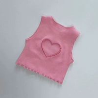 Load image into Gallery viewer, Baby Kid Girls Solid Color Love heart Tank Tops Wholesale 26061714
