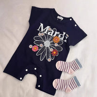 Load image into Gallery viewer, Baby Girls Letters Flower Rompers Wholesale 26061716
