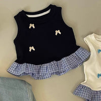 Load image into Gallery viewer, Baby Kid Girls Checked Bow Tank Tops Wholesale 26061720
