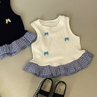 Load image into Gallery viewer, Baby Kid Girls Checked Bow Tank Tops Wholesale 26061720
