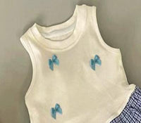 Load image into Gallery viewer, Baby Kid Girls Checked Bow Tank Tops Wholesale 26061720
