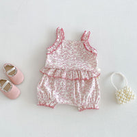 Load image into Gallery viewer, 2 Pieces Set Baby Kid Girls Flower Tank Tops And Shorts Wholesale 26061721
