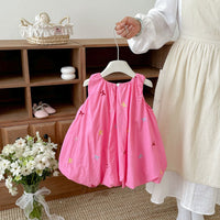 Load image into Gallery viewer, Baby Kid Girls Colorful Bow Embroidery Sleeveless Bubble Hem Dress Wholesale 26061727
