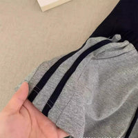 Load image into Gallery viewer, 2 Pieces Set Baby Kid Boys Side Stripe Embroidery Short Sleeve Top And Drawstring Shorts Wholesale 26061733
