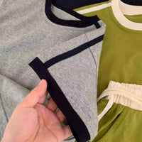 Load image into Gallery viewer, 2 Pieces Set Baby Kid Boys Side Stripe Embroidery Short Sleeve Top And Drawstring Shorts Wholesale 26061733
