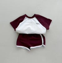 Load image into Gallery viewer, 2 Pieces Set Baby Kid Boys Sports Letters Color-blocking T-Shirts And Shorts Wholesale 26061738
