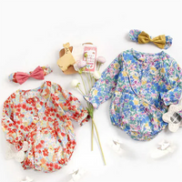 Load image into Gallery viewer, 2 Pieces Toddler Girl Floral Print Bodysuit With Headband  Wholesale 02497263
