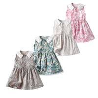 Load image into Gallery viewer, Toddler Girl Contrast Collar Print Tank Dress Wholesale 3362212
