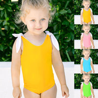 Load image into Gallery viewer, Baby Girl Backless Solid Color One Piece Bathing Suit Wholesale 34992401
