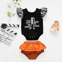 Load image into Gallery viewer, 2 Pieces Baby Girl Stripe Flutter Sleeve Bodysuit And Polka Dots Shorts Wholesale 04887246
