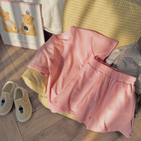 Load image into Gallery viewer, 2 Pieces Set Baby Kid Girls Solid Color Tops And Shorts Wholesale 240409136
