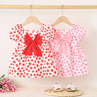 Load image into Gallery viewer, Baby Girls Flower Bow Print Dresses Wholesale 220330633
