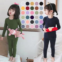 Load image into Gallery viewer, 2 Pieces Set Baby Kid Unisex Solid Color Tops And Pants Wholesale 859612395
