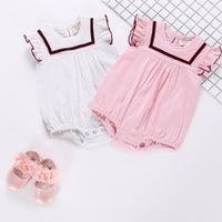 Load image into Gallery viewer, Baby Girls Solid Color Rompers And Accessories Hats Wholesale 22042208
