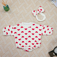 Load image into Gallery viewer, Baby Girls Love heart Print Rompers Wholesale 99178605

