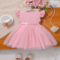 Load image into Gallery viewer, Kid Girls Solid Color Letters Dresses Wholesale 25070829
