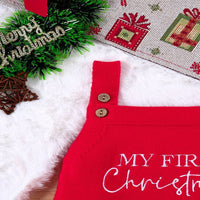 Load image into Gallery viewer, Baby Girls Solid Color Embroidered Christmas Rompers Wholesale 25101512
