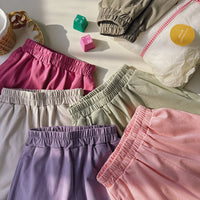 Load image into Gallery viewer, 2 Pieces Set Baby Kid Girls Solid Color Tops And Shorts Wholesale 240409136
