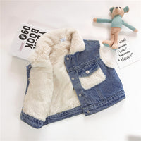 Load image into Gallery viewer, Kid Fleece Denim Vest Wholesale 04926421
