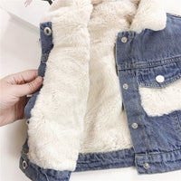 Load image into Gallery viewer, Kid Fleece Denim Vest Wholesale 04926421
